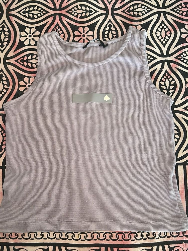 Purple Tank Top with Spade Detail
