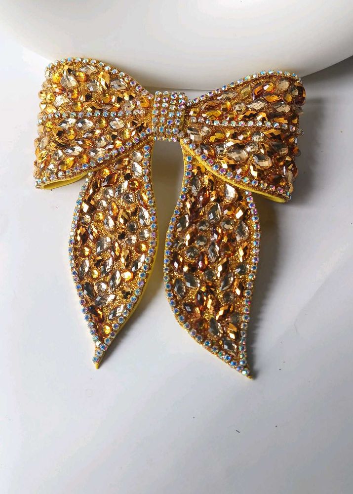 Sparkling Gold Hair Bow