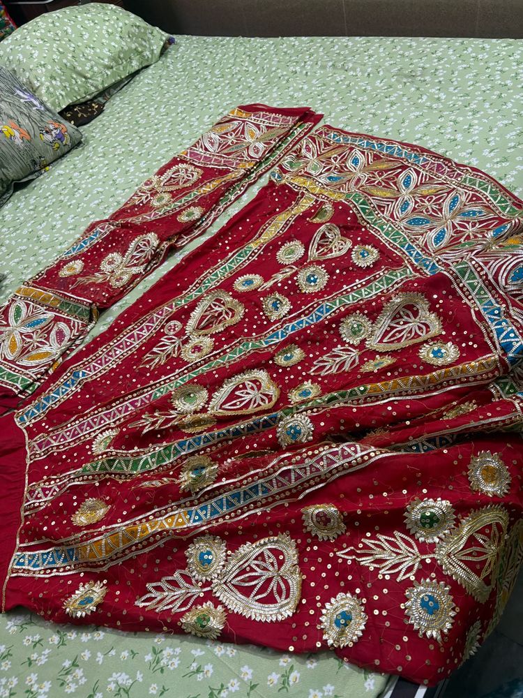 Red Embroidered Lehenga Choli