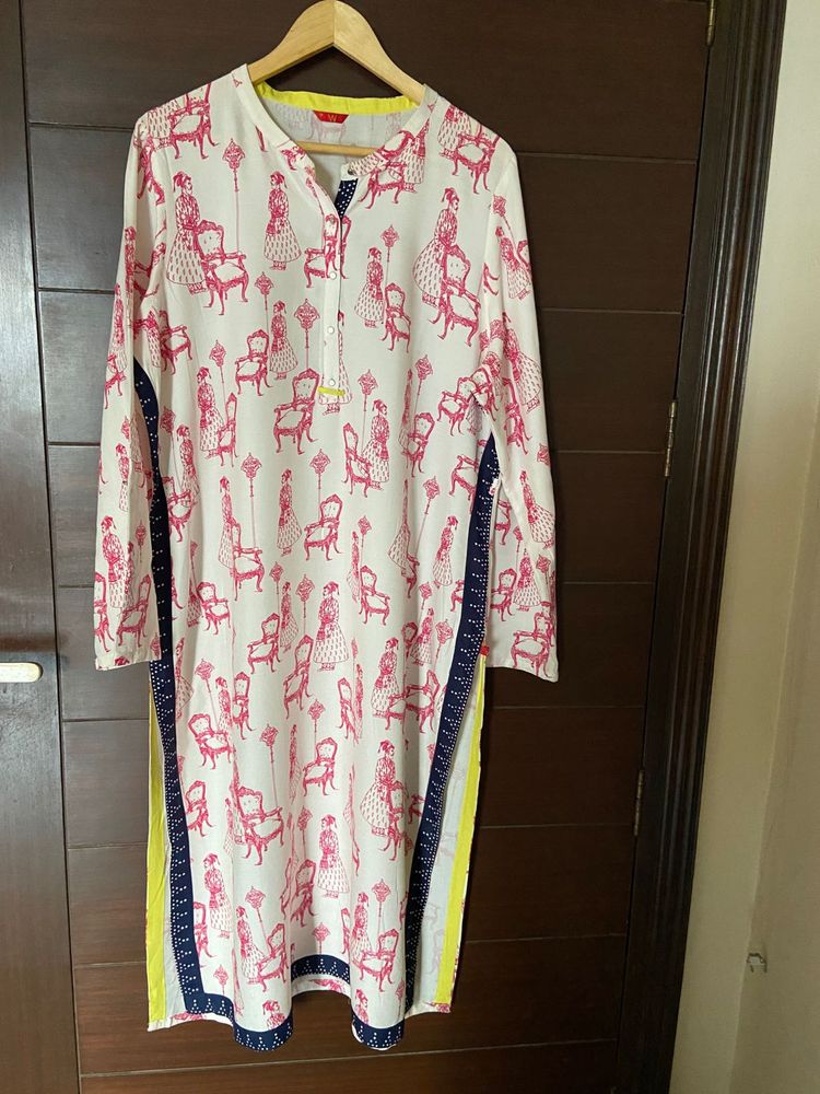 Off white Printed Kurta from (W)18(xxxl)
