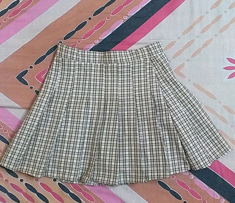 Plaid skirt For Women With Division Inside