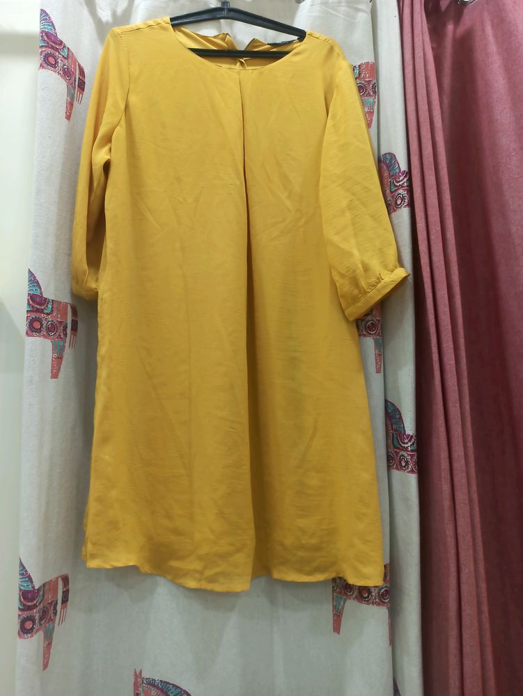 Mustard Yellow Midi Dress/Kurta