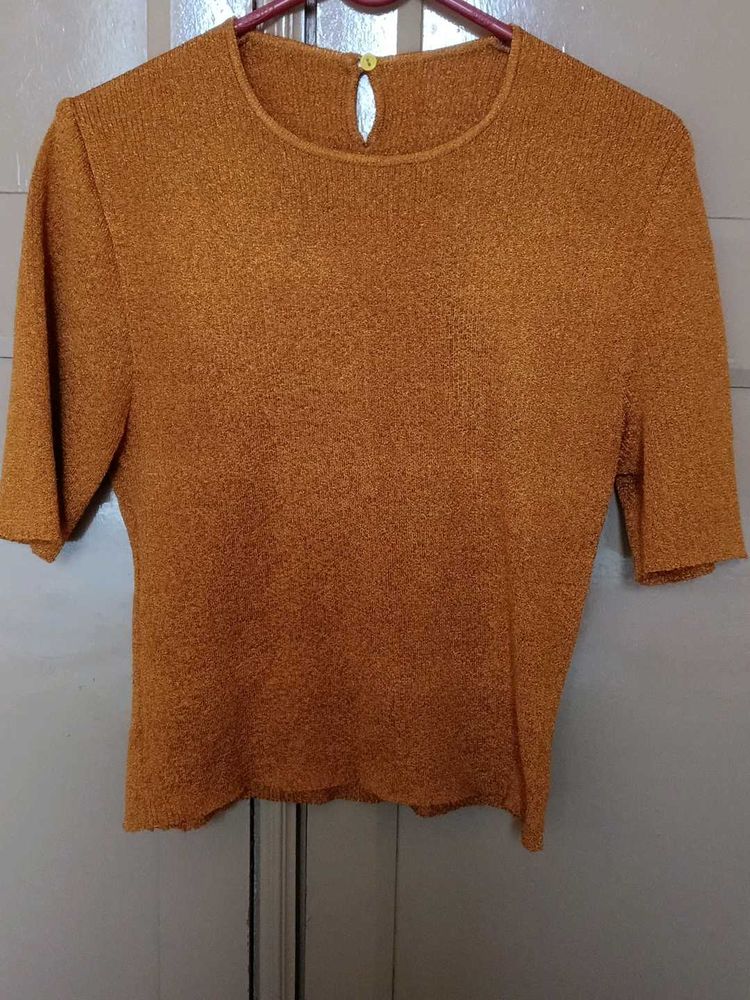 Cute Brown Knit Top