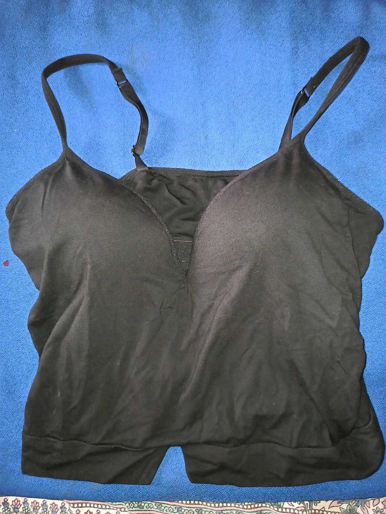 Black Bra Top With V neck design
