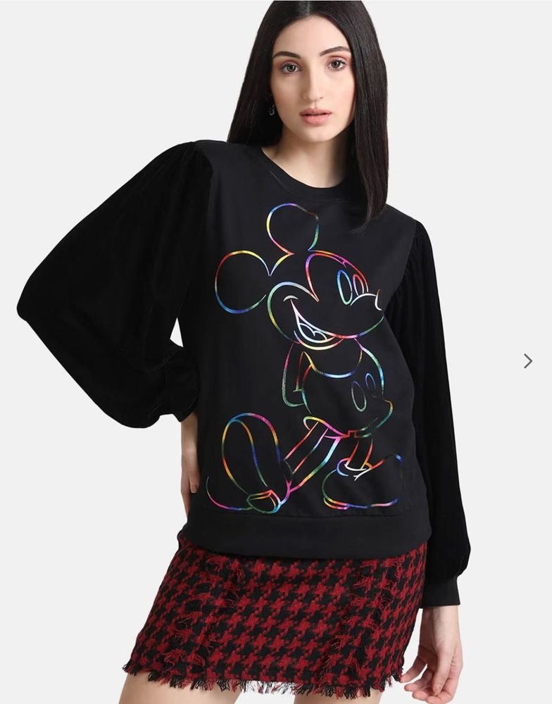 Velvet Balloon Sleeves Sweatshirt