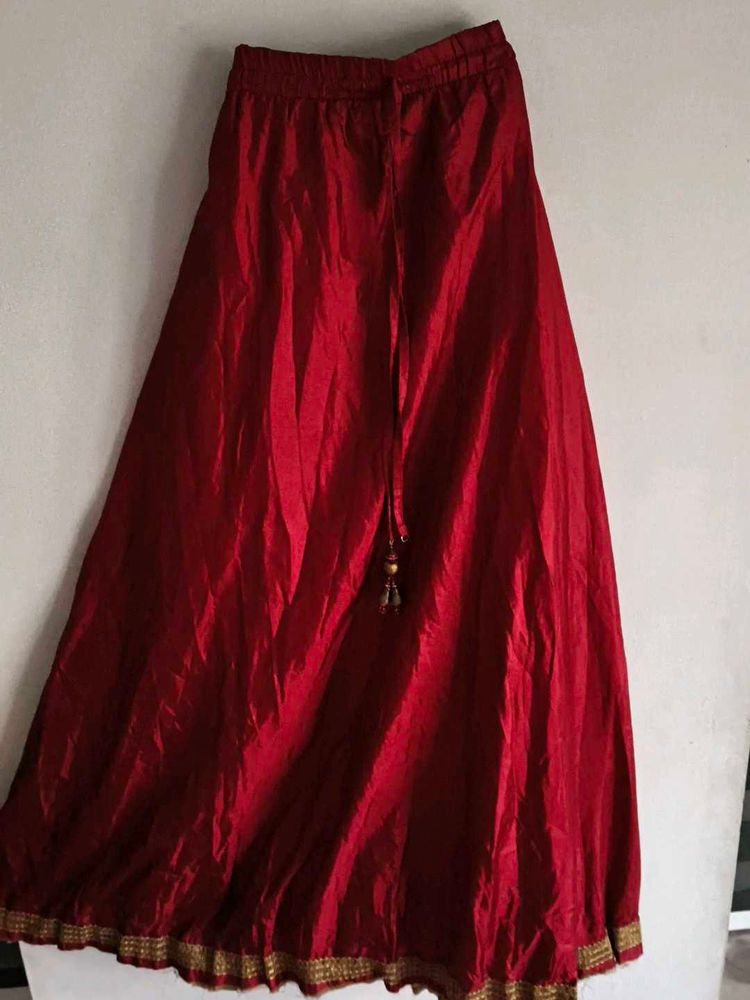 Maroon Full Length Skirt