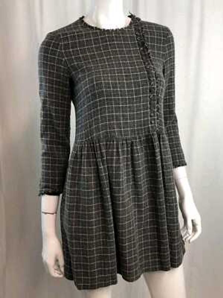 ZARA Wool Plaid Full Sleeve Mini Dress
