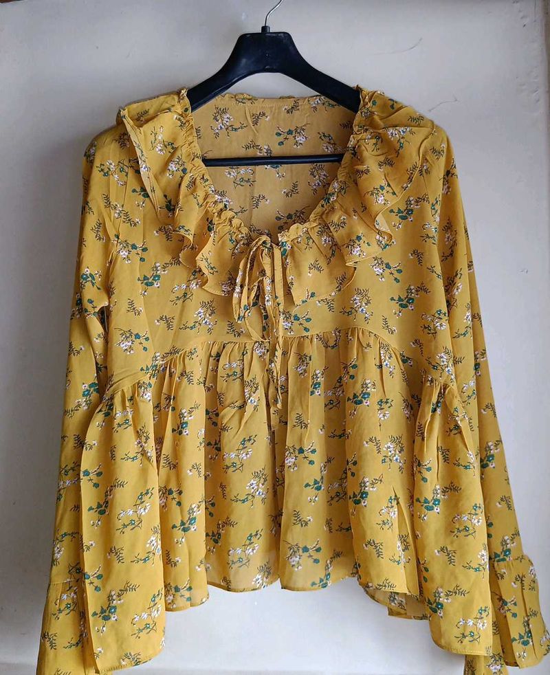 Printed Warped Top💛🕊️