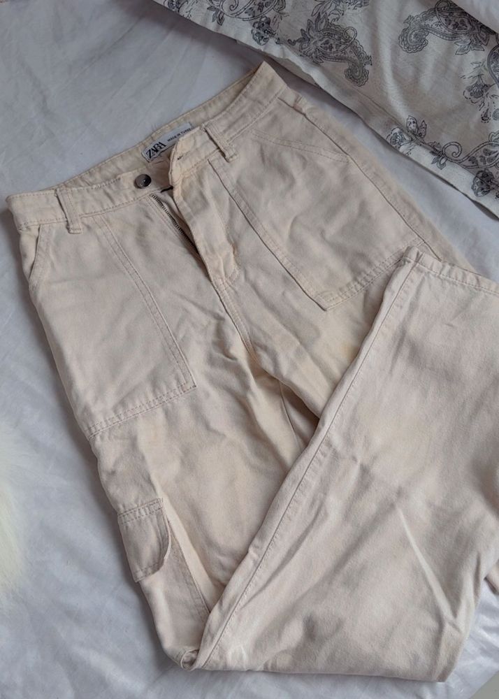Beige Cargo Pants