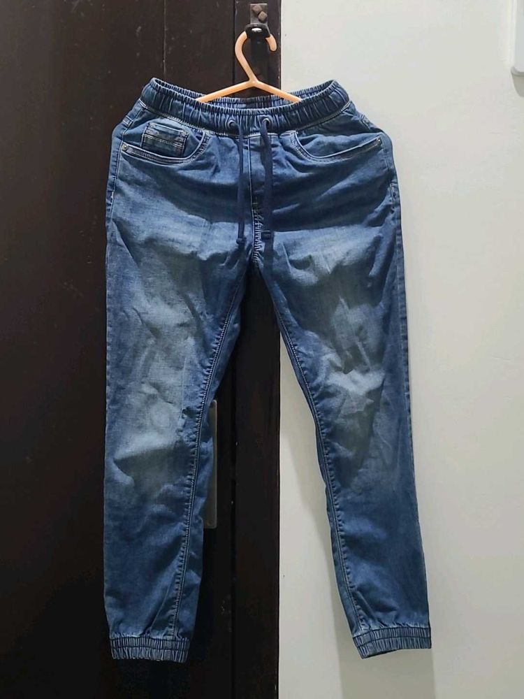 Stylish Blue Denim Joggers