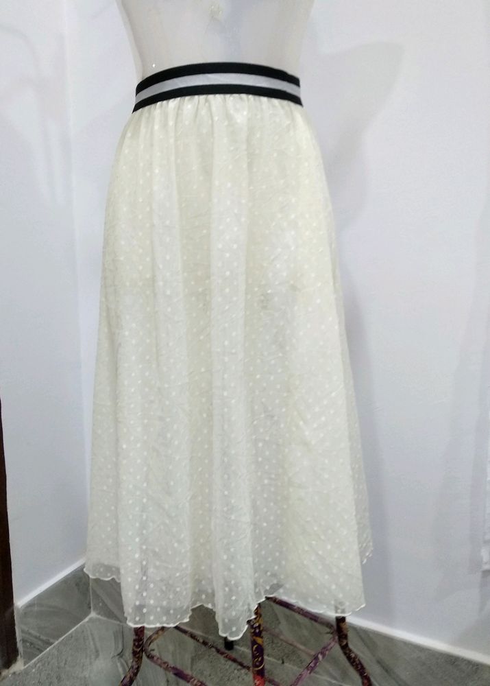 Semi- Sheer Midi Skirt