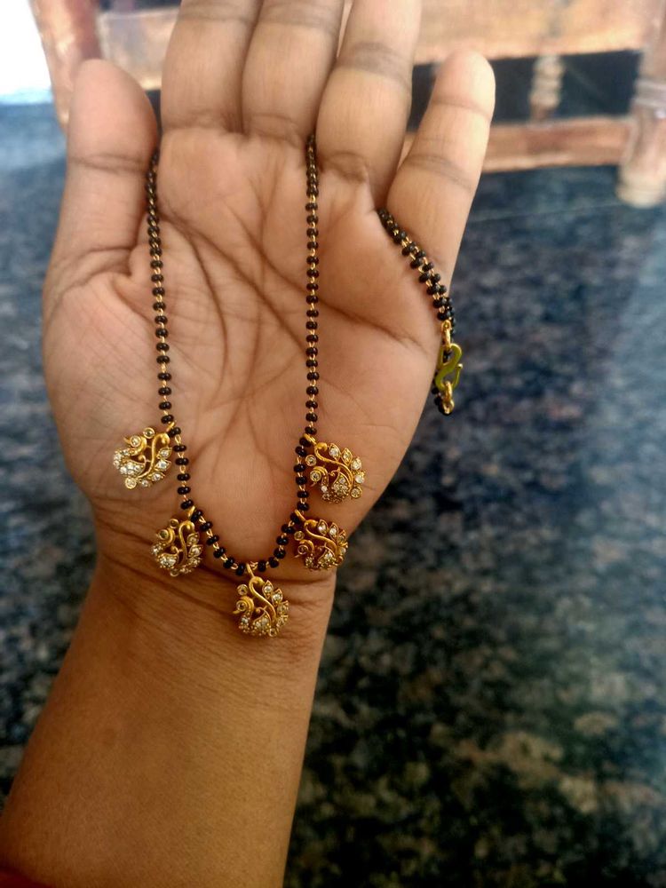 Beautiful Peacock Charms Black Beads