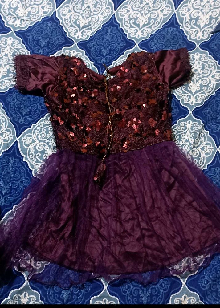 Girls&#39; Shimmer Sequin &amp; Tulle Party Dress