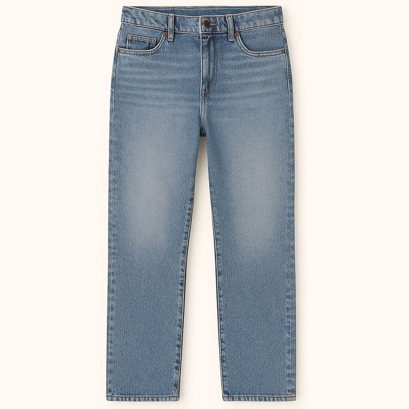 Light Wash Straight Leg Jeans