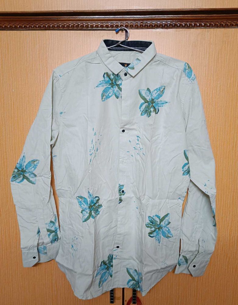 Cotton Printed Beige Shirt