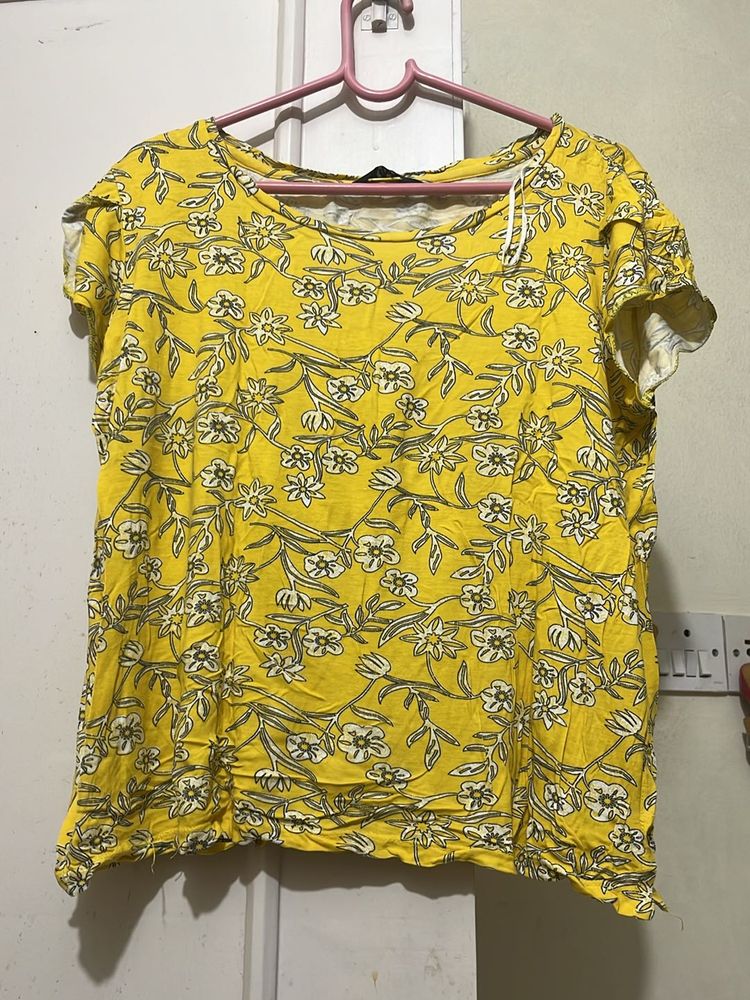 Yellow printed Top