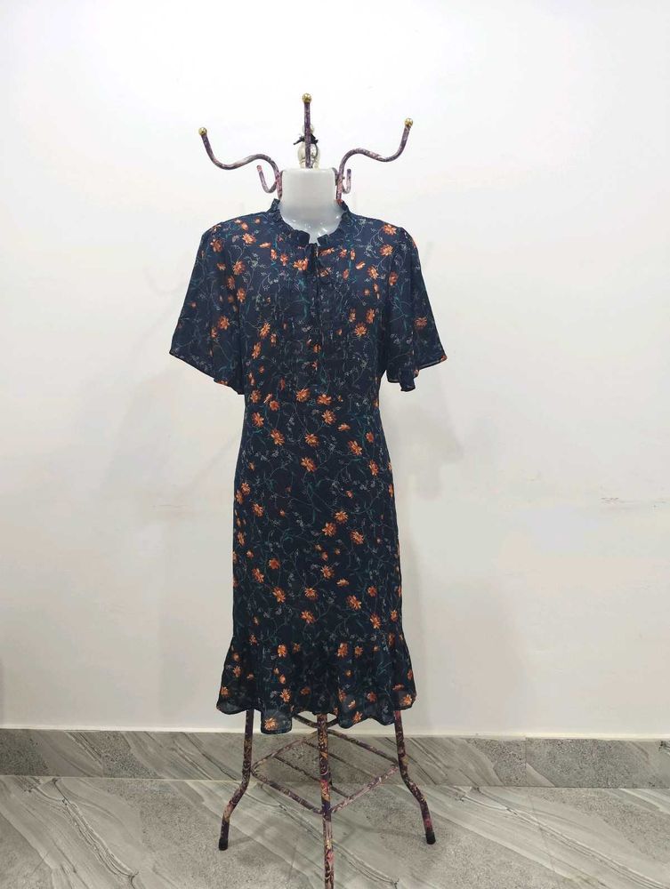 Floral Ruffle Hem Midi Dress