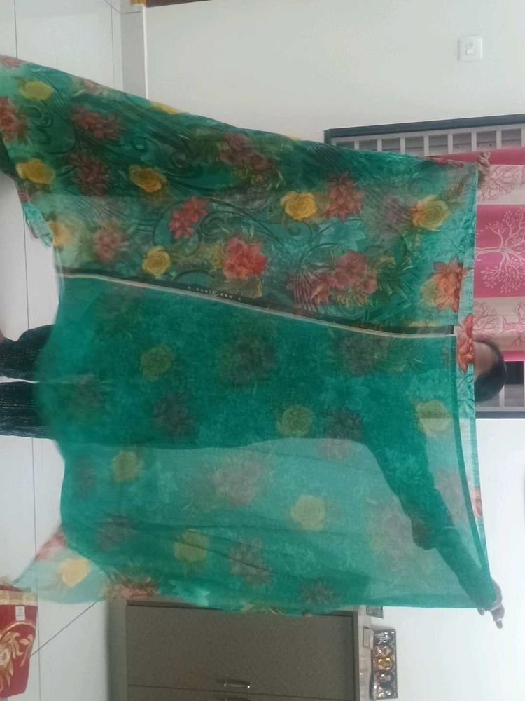 Floral Print Chiffon Scarf