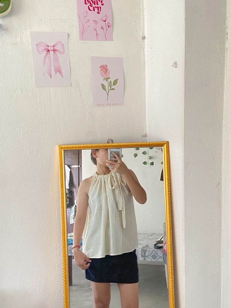 Cream Halter Top