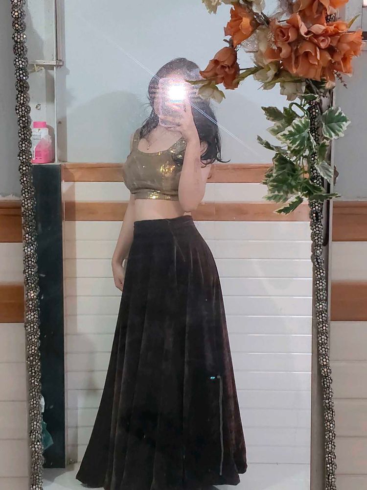 Velvet Lehenga Choli