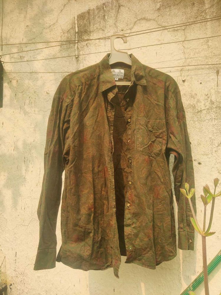 Vintage Patterned Button-Down Shirt