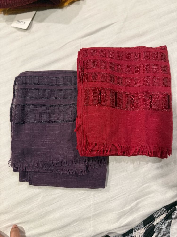Stylish Scarves - Red &amp; Purple