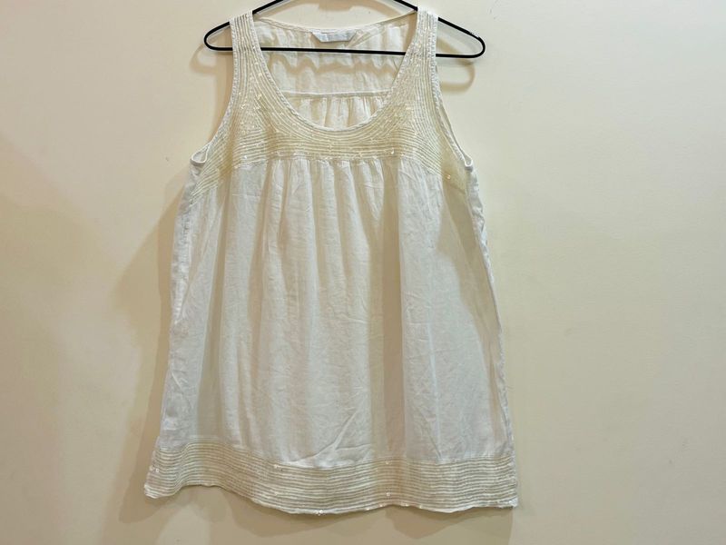 White Sequence Top