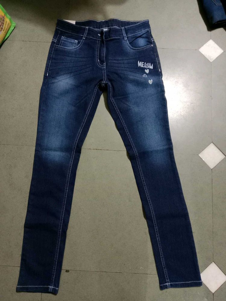 Dark Blue MEOW Jeans