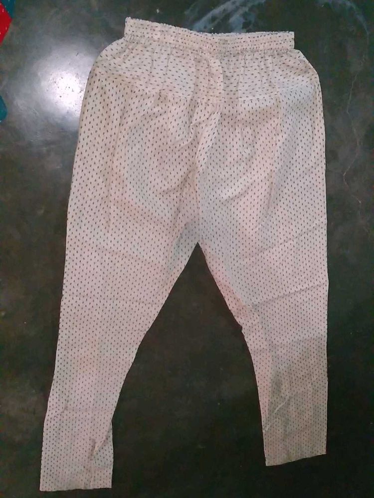 Vintage White Patterned Pants