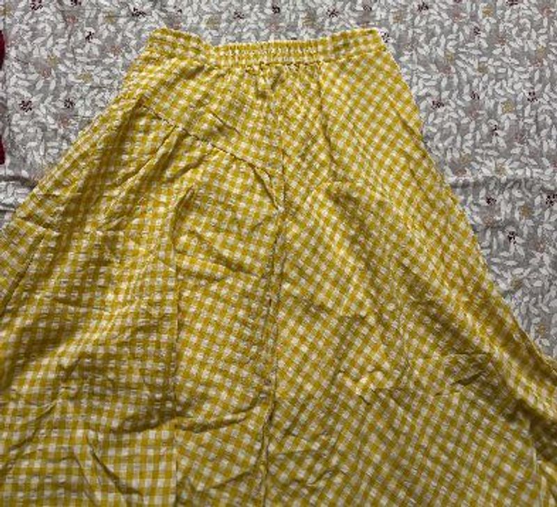 Gingham Yellow Skirt