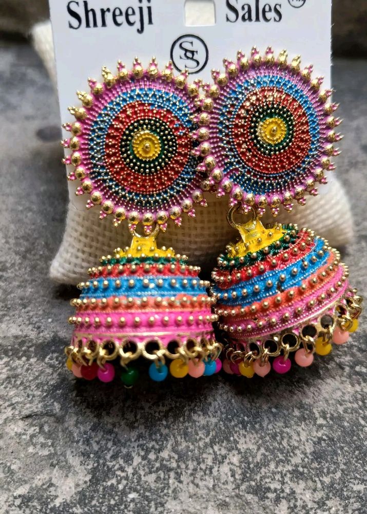 Beautiful ❤️ Multicolour Jhumka Set