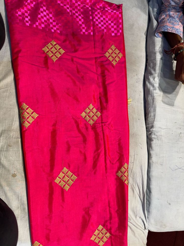 Pink Embroidered Saree