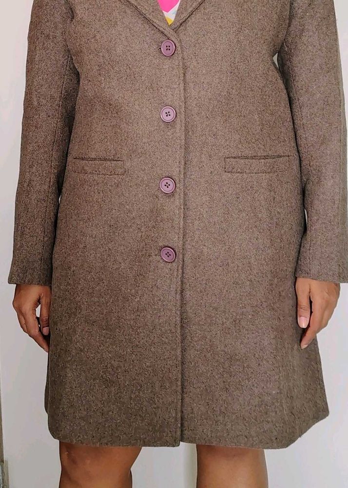 Brown Wool Blend Coat