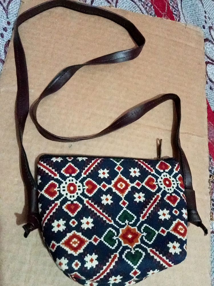 Ikkat Print Sling Bag