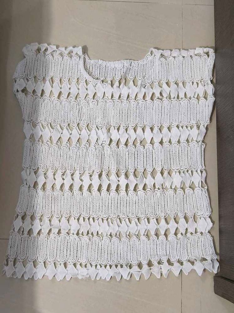 White Crochet Top