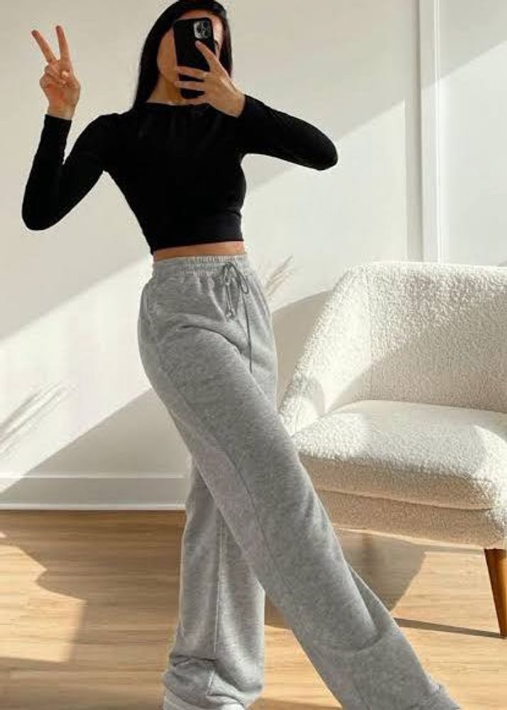 Mango imported flared Comfy Grey Sweatpants