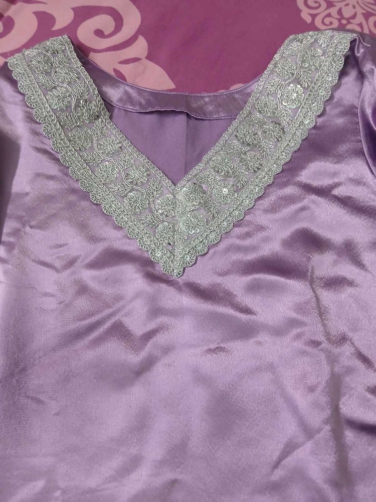 Elegant Lavender Kurta Sharara