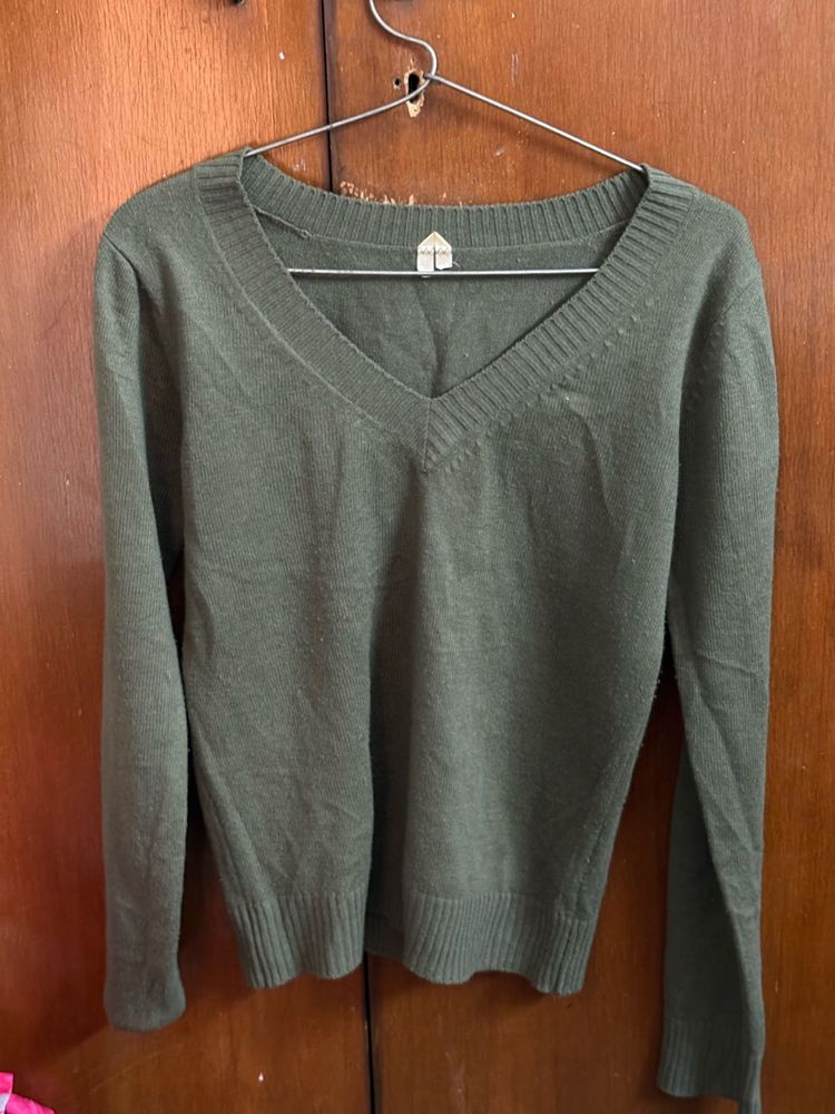 Olive Green Knit Sweater