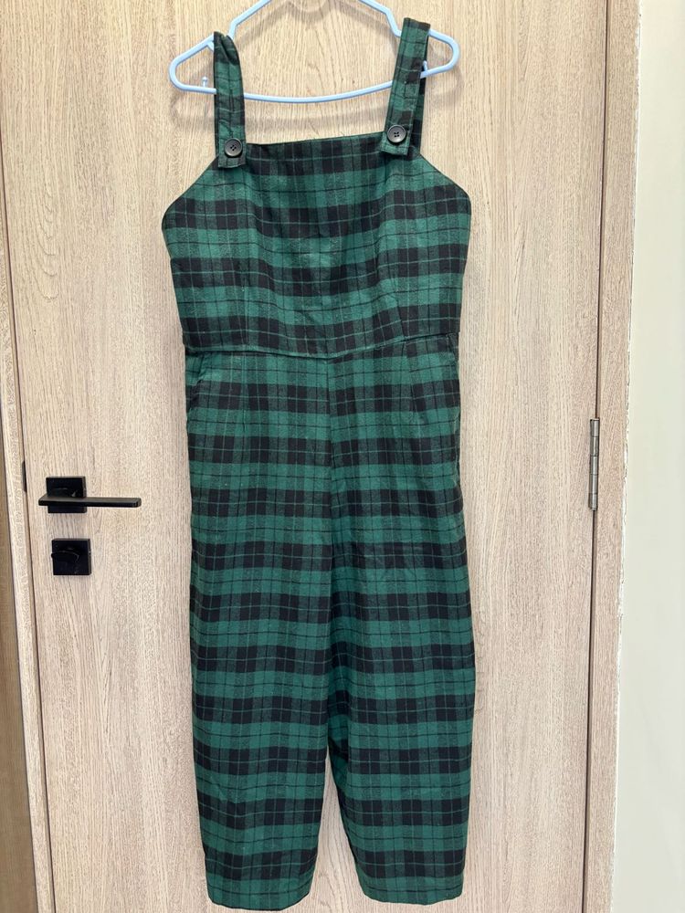 Plaid Overalls Jumpsuit
