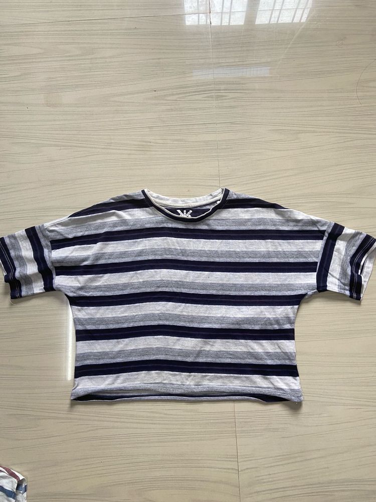 Striped Cropped Tee