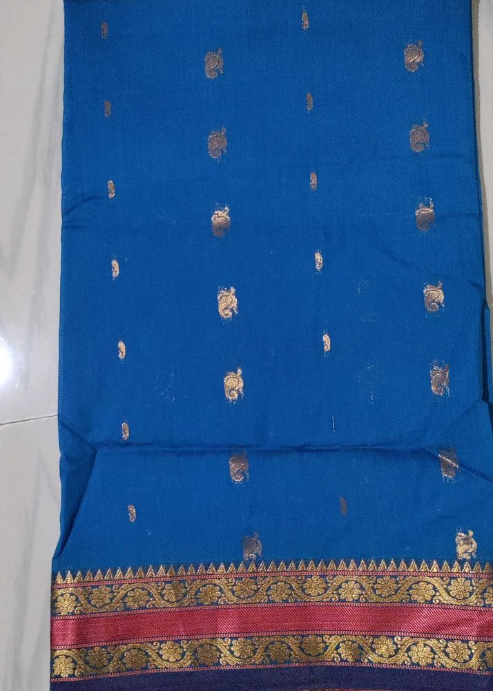 Blue &amp; Gold Saree