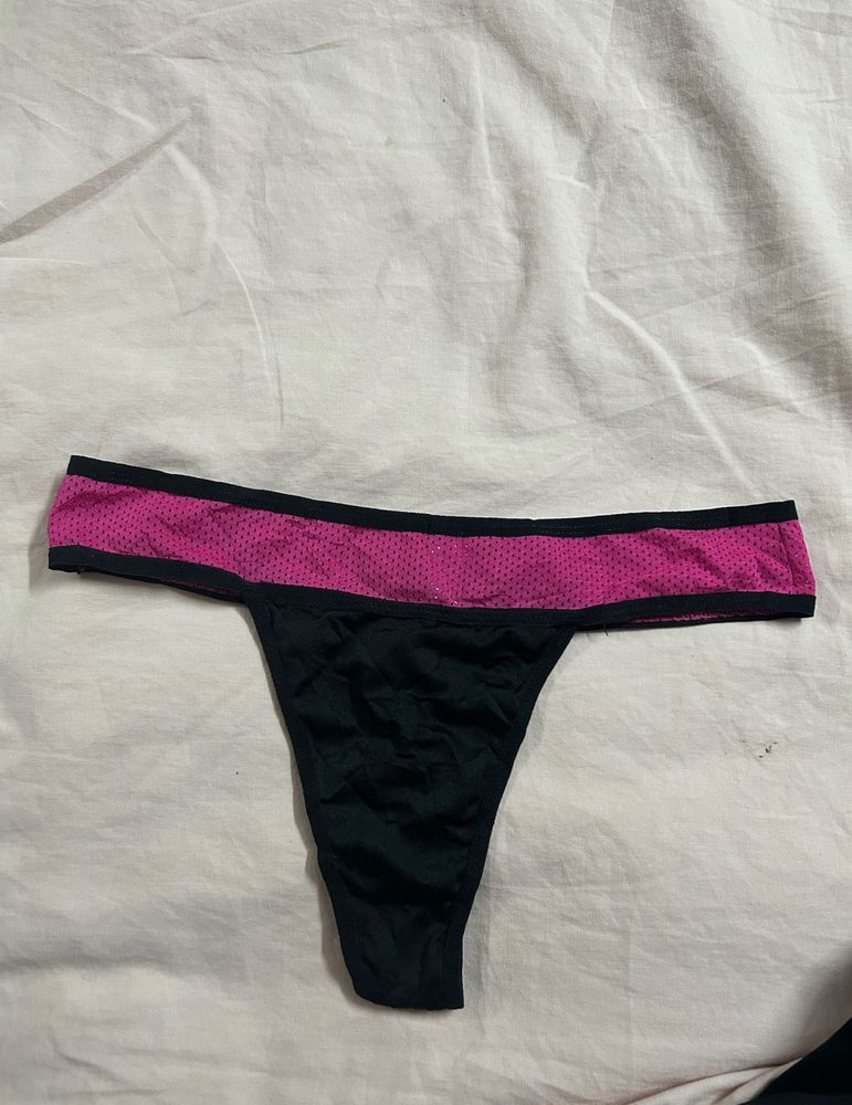 Pink &amp; Black Thong