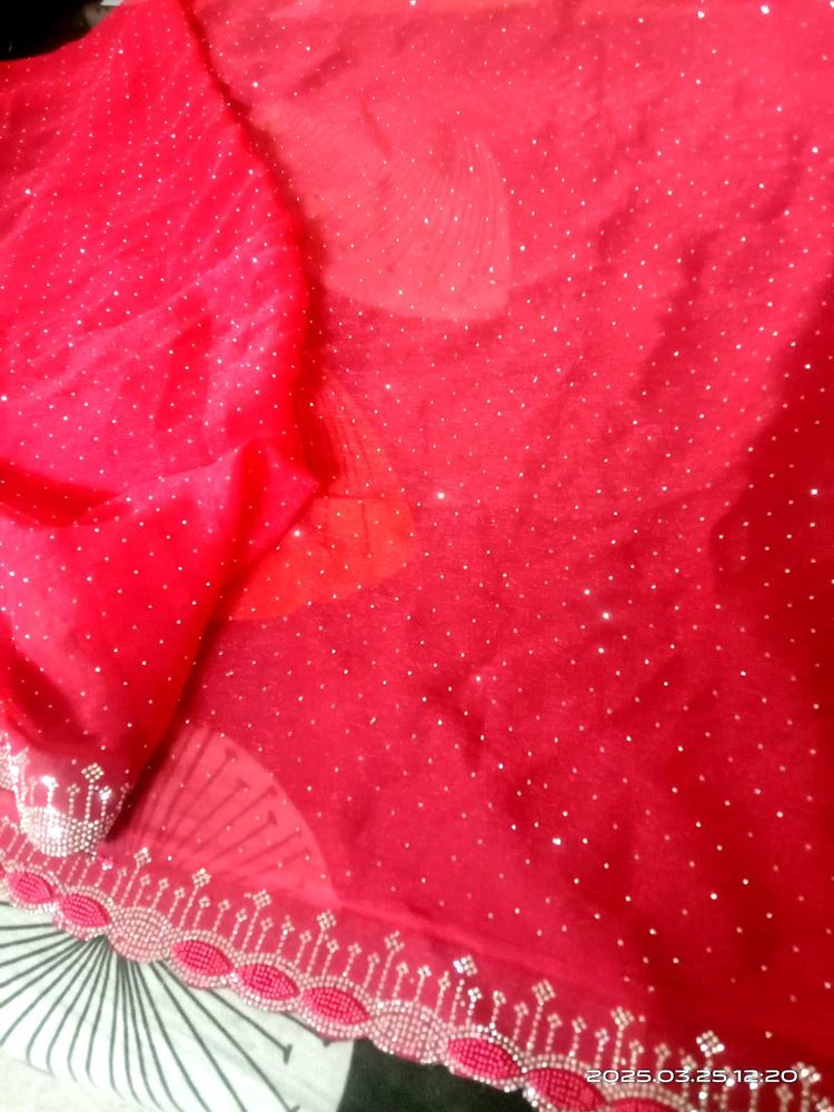 Stone Work Sari,Jo Colour Pic M Dikh Rha H Vhi .