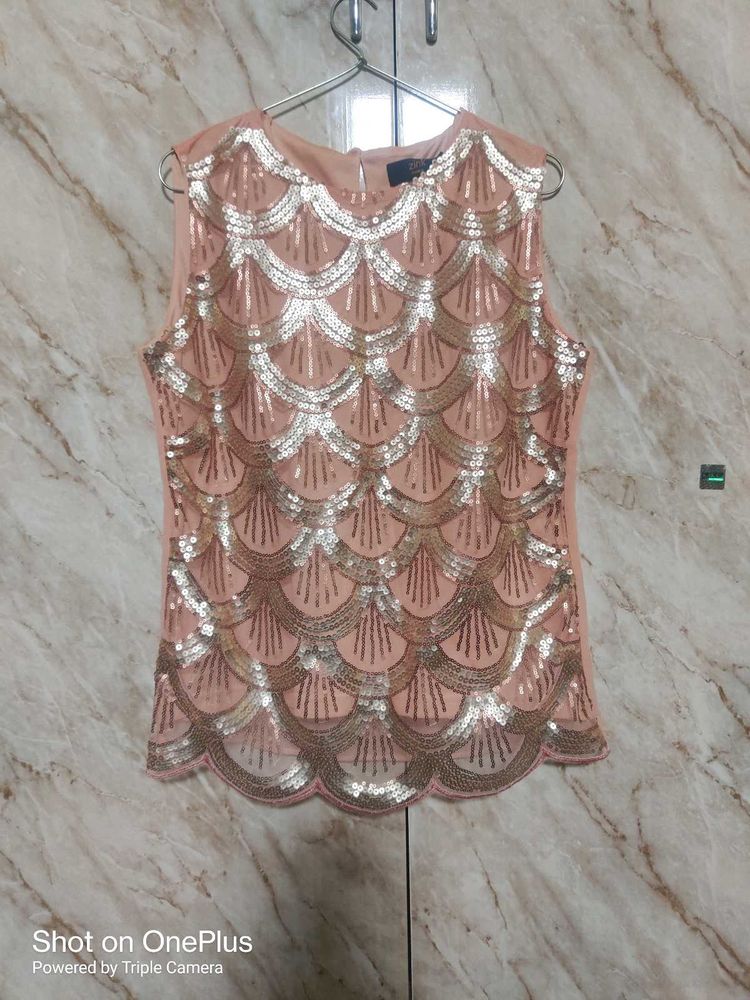 Sequin Embellished Sleeveless Top