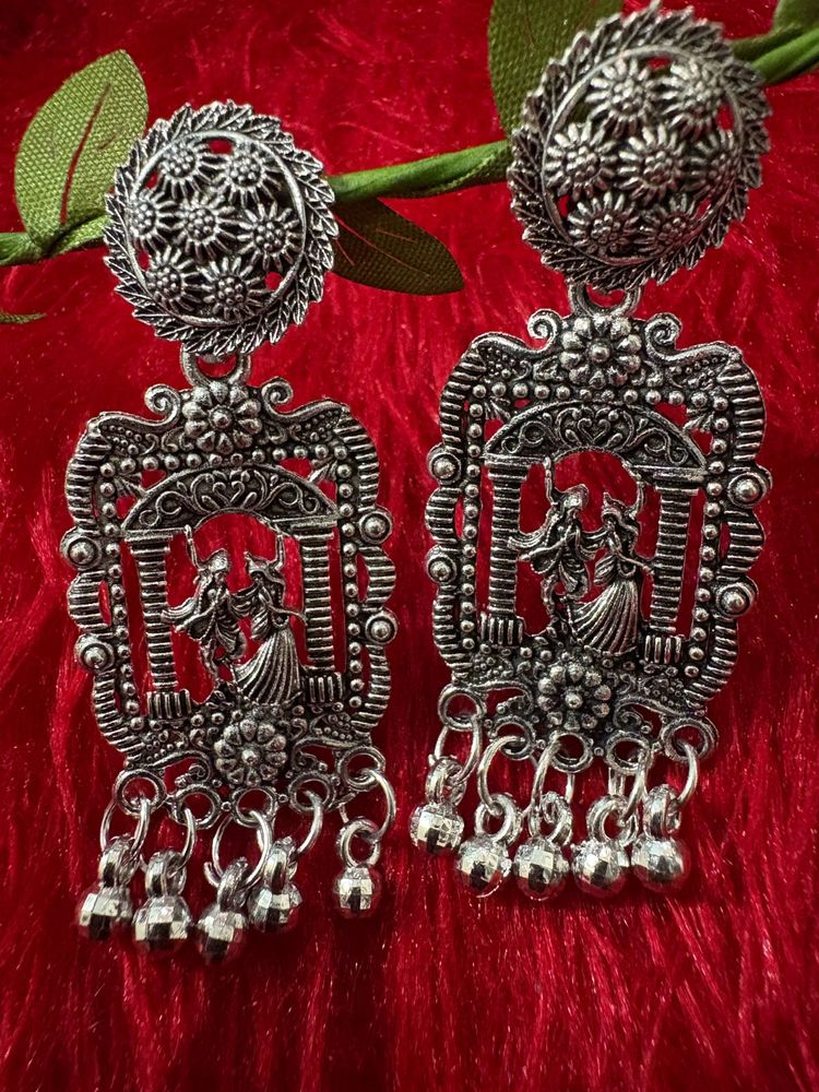 Oxidized Silver Earrings