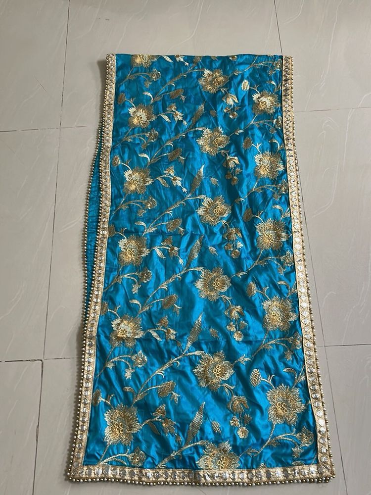 Embroidered Blue Dupatta