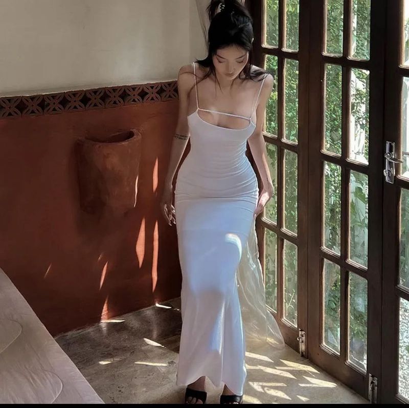 ˚˖𓍢ִ໋🦢˚Elegant White Maxi Dress