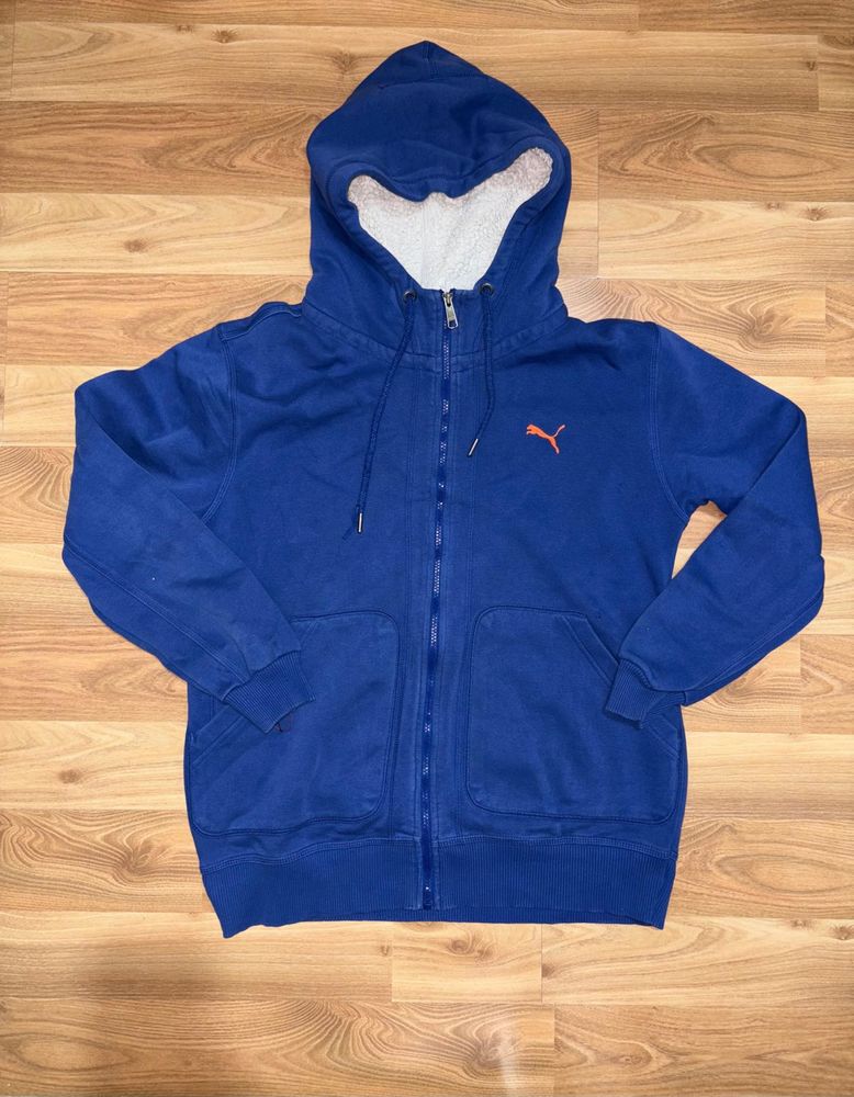 Puma Blue Zip-Up Hoodie