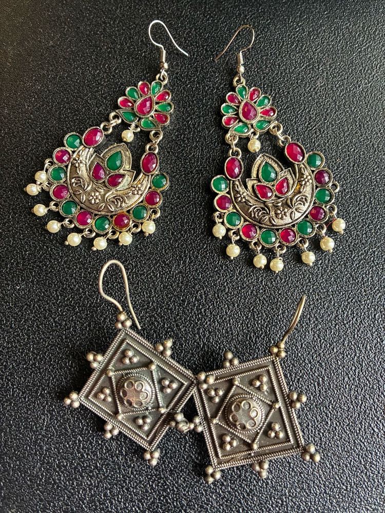 Oxidised Hanging Earrings