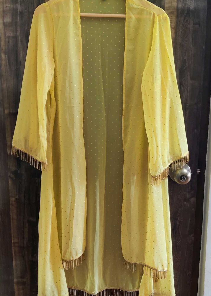 Yellow Embellished coat